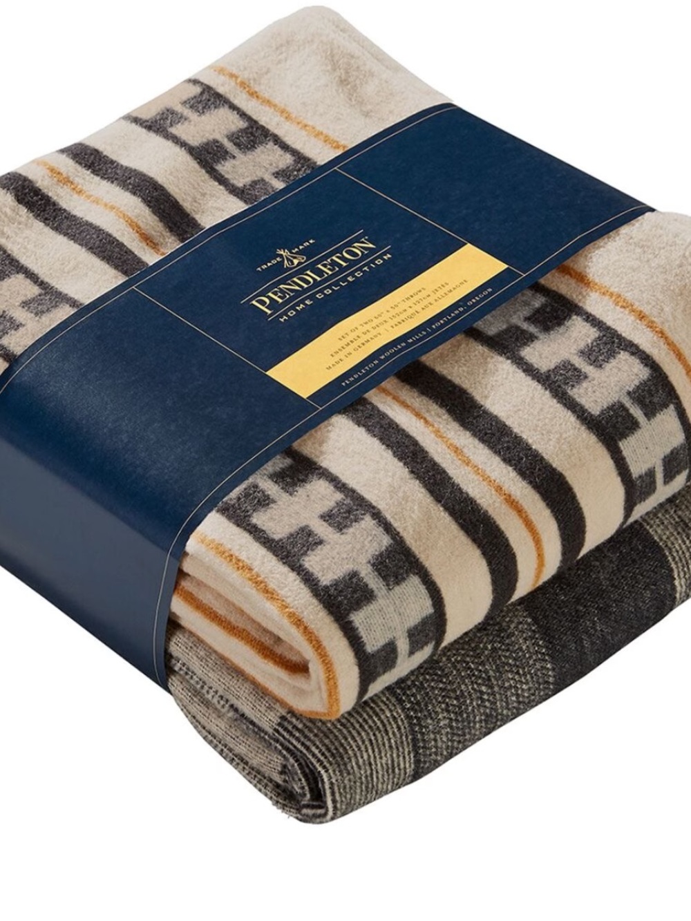 Pendleton Cotton Throw Set of 2 Southwestern Plaid Blankets Germany 60x50